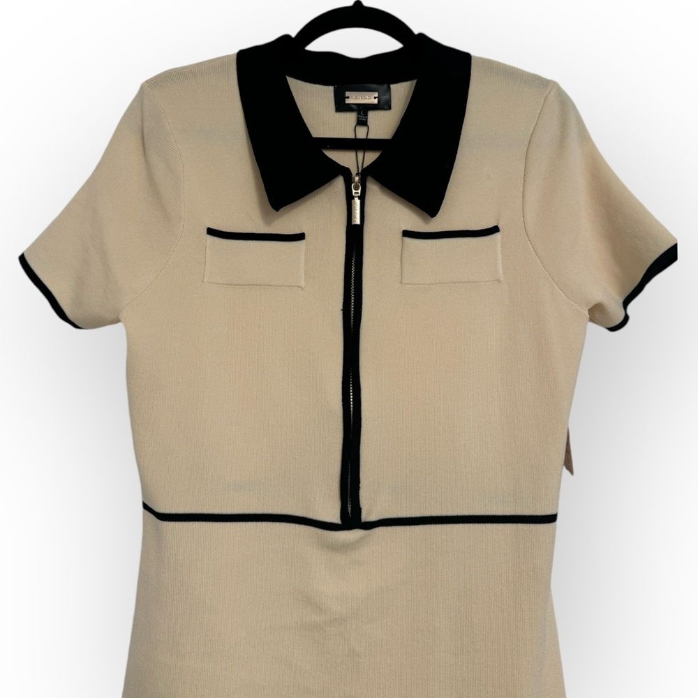 ALEXIA ADMOR Francine Knit Fit And Flare Dress, Size Large, Ivory, NEW - Picture 8 of 15